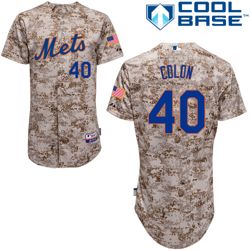 Bartolo Colon #40 MLB Jersey-New York Mets Men's Authentic Alternate Camo Cool Base Baseball Jersey